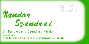 nandor szendrei business card